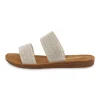 Slide Sandals | Flat Sandals>Cushionaire Alana Two Band Slide Sandal Silver