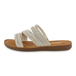 Slide Sandals | Flat Sandals>Cushionaire Anabel Rhinestone Sandal SilverSparkle