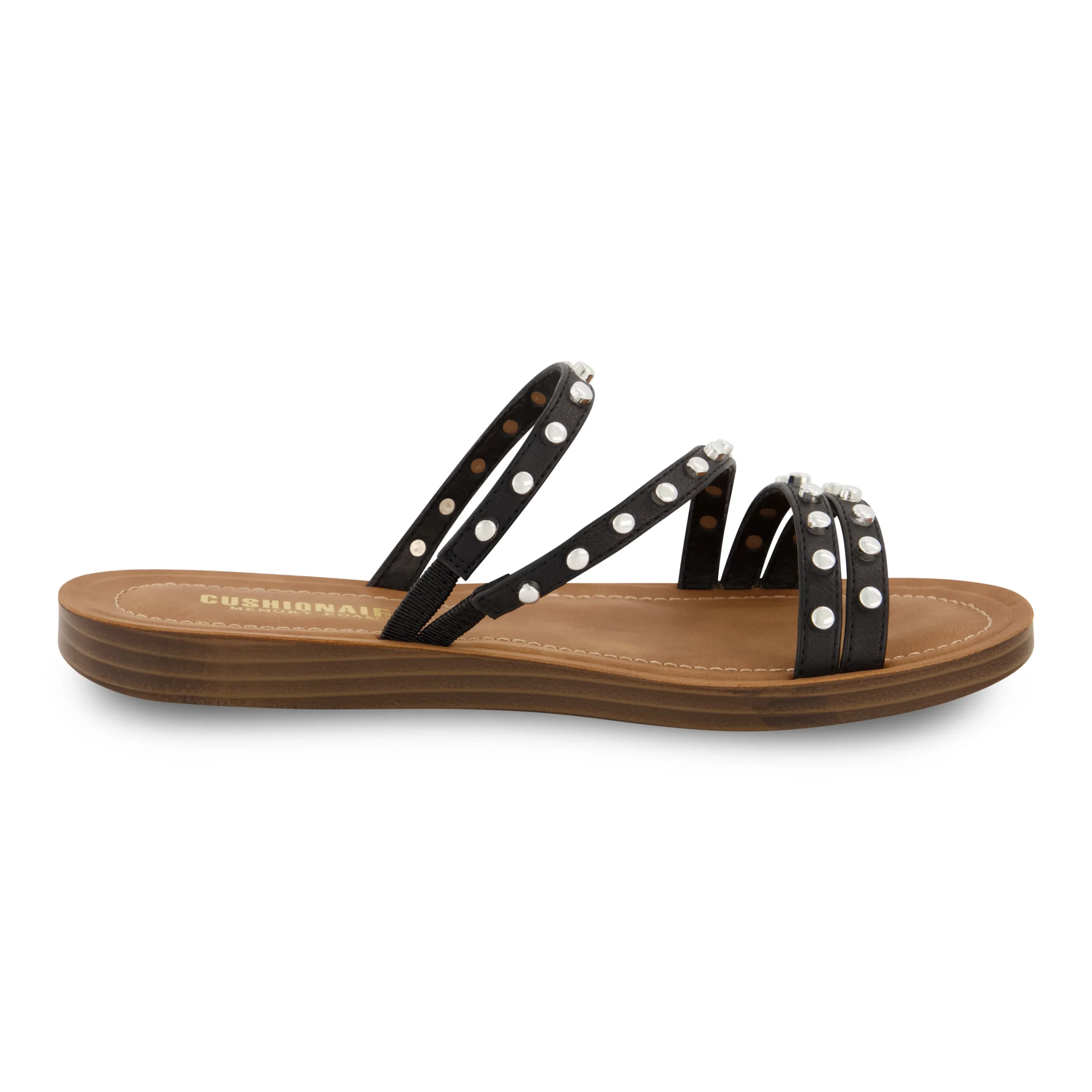 Slide Sandals | Flat Sandals>Cushionaire Andrea Studded Sandal