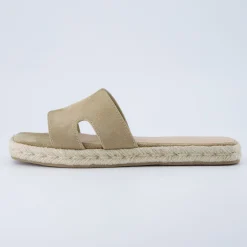 Slide Sandals | Flat Sandals>Cushionaire Avocado Espadrille Slide Sandal