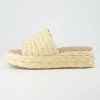 Slide Sandals | Platform Sandals>Cushionaire Core Raffia Platform Sandal Natural