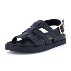 Flat Sandals | Footbed Sandals>Cushionaire Ego Fisherman Sandal Black