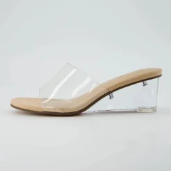 Dress Sandals | Dress Sandals>Cushionaire Gloss Lucite Wedge Sandals Clear