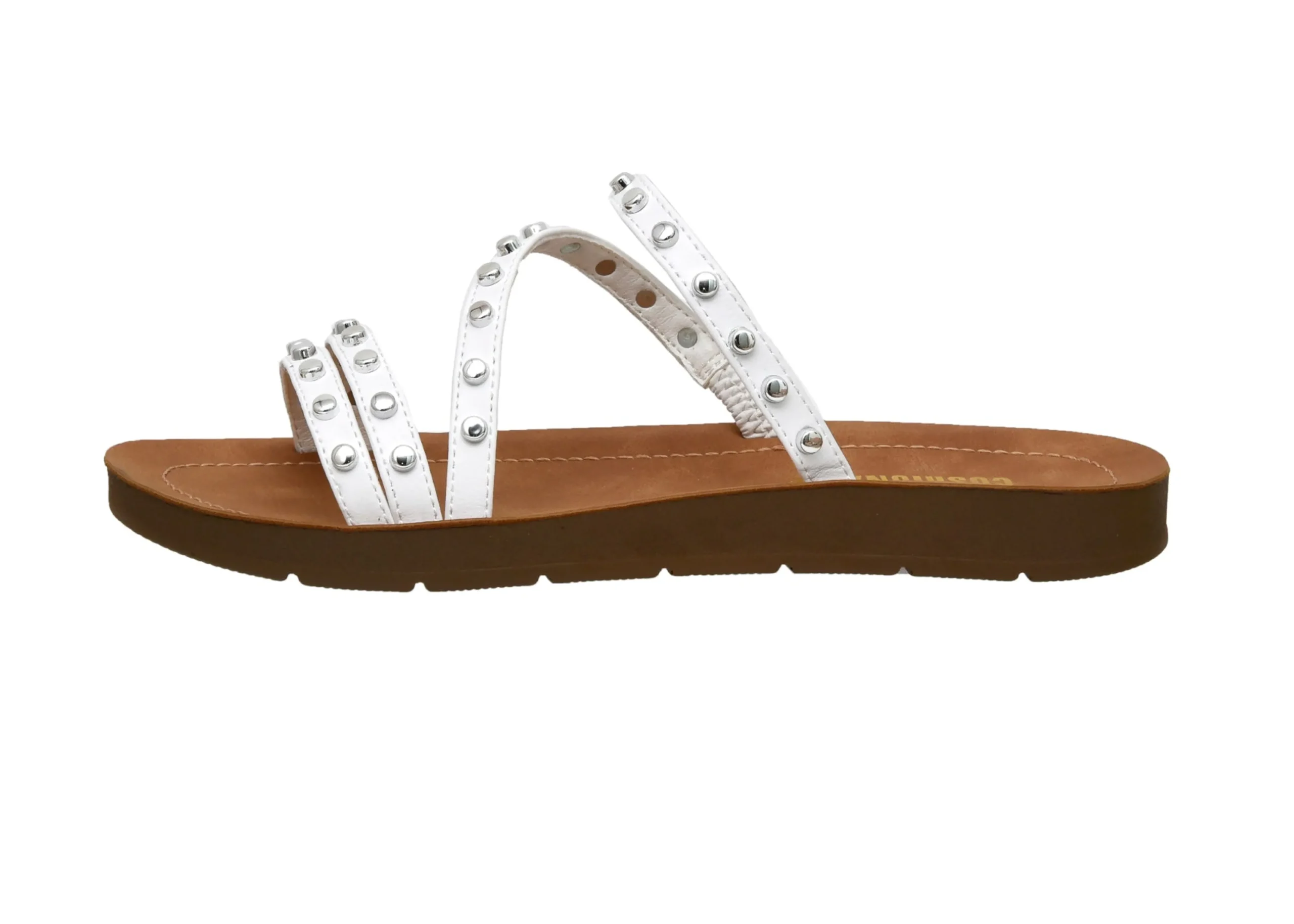 Slide Sandals | Flat Sandals>Cushionaire Ingrid Studded Sandal