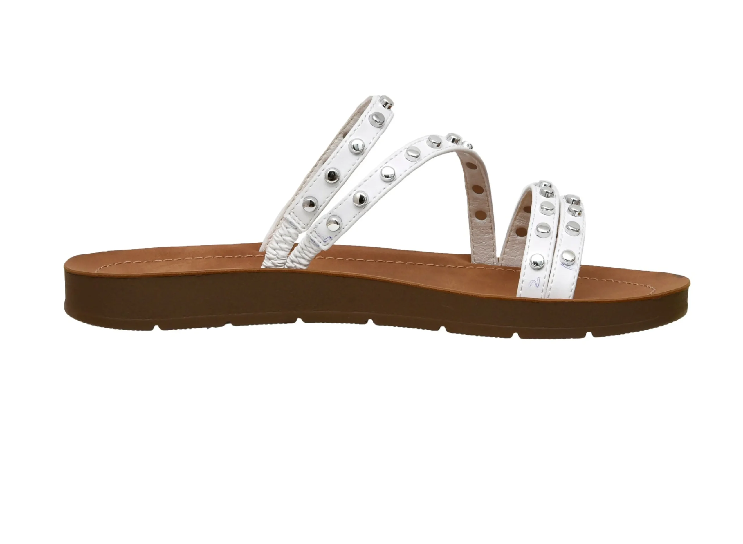 Slide Sandals | Flat Sandals>Cushionaire Ingrid Studded Sandal