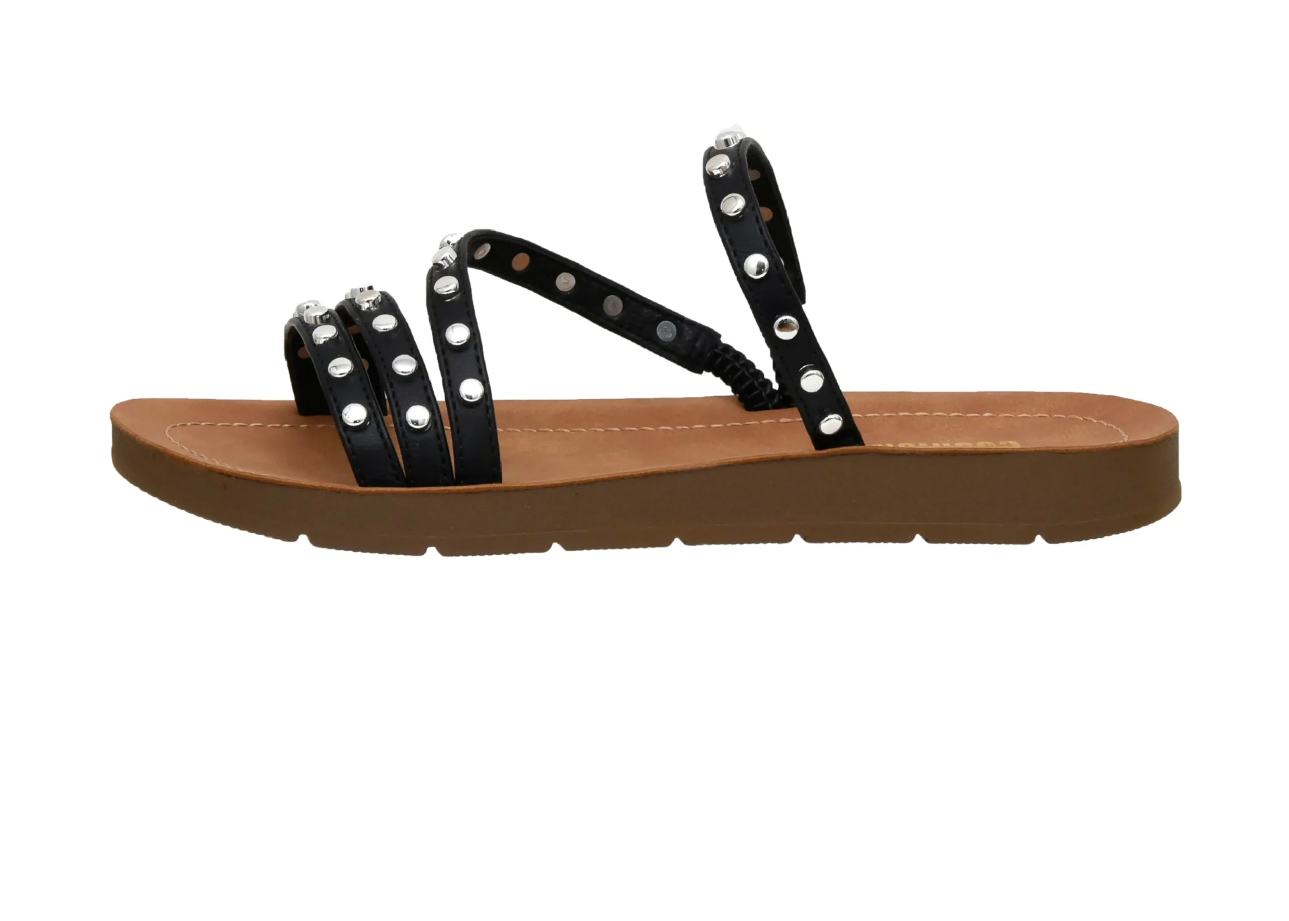 Slide Sandals | Flat Sandals>Cushionaire Ingrid Studded Sandal