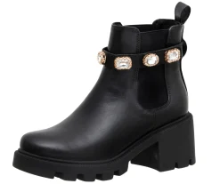 Chelsea Boots>Cushionaire Julie Studded Strap Chelsea Boot
