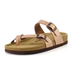 Slide Sandals | Footbed Sandals>Cushionaire Luna Cork Footbed Sandal Metallics