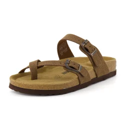 Slide Sandals | Footbed Sandals>Cushionaire Luna Cork Footbed Sandal Suedes