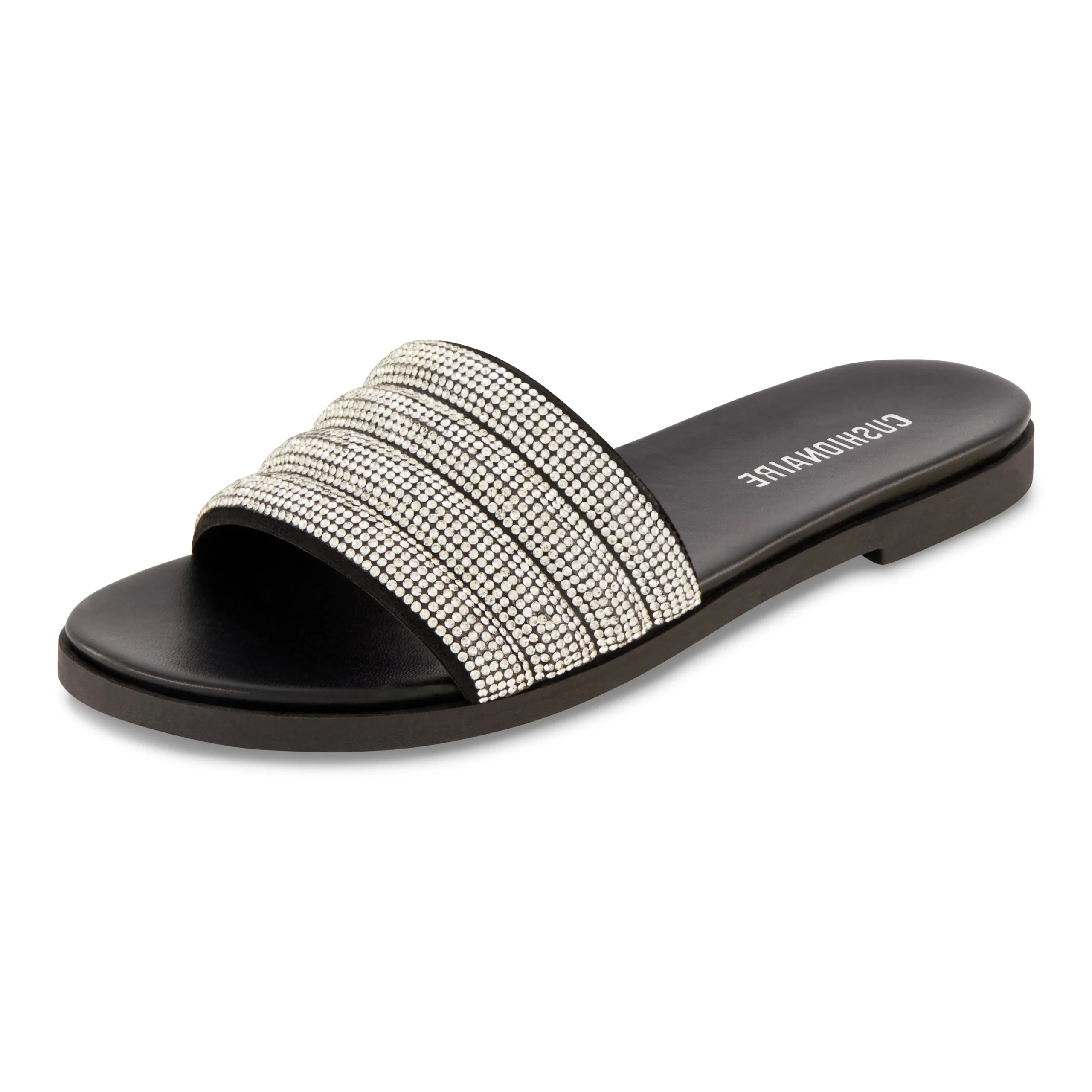 Flat Sandals | Slide Sandals>Cushionaire Millie Rhinestone Slide Sandal