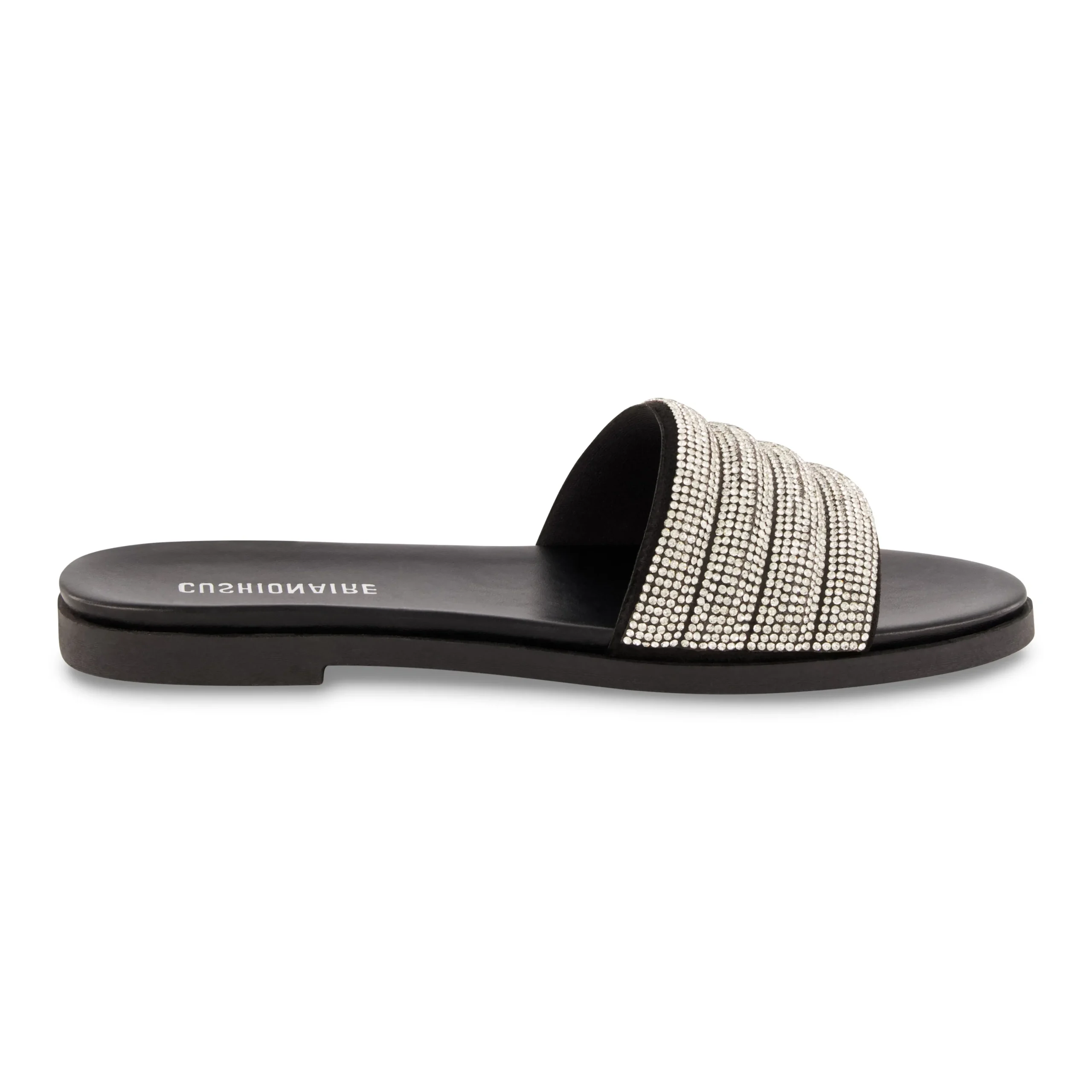 Flat Sandals | Slide Sandals>Cushionaire Millie Rhinestone Slide Sandal