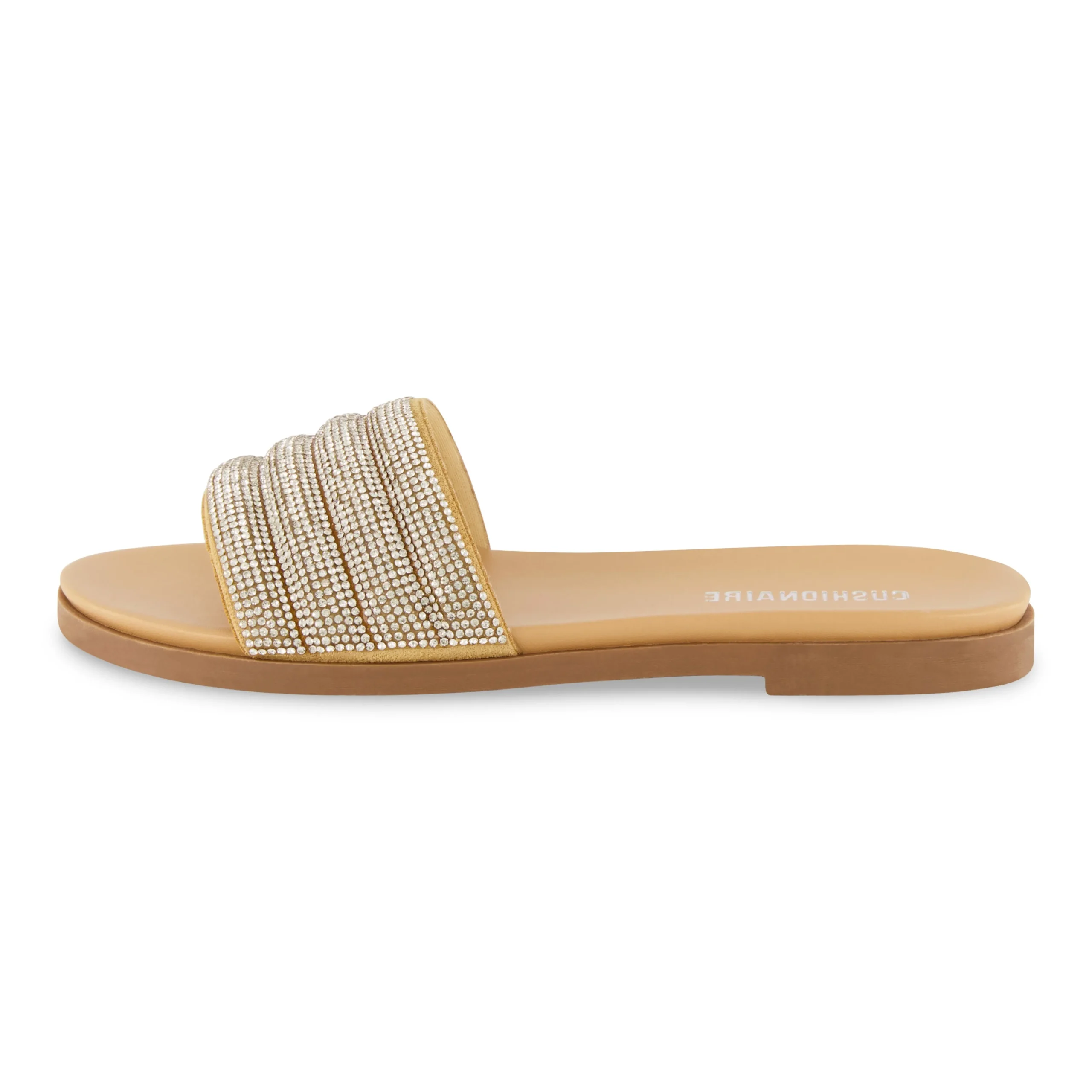 Flat Sandals | Slide Sandals>Cushionaire Millie Rhinestone Slide Sandal