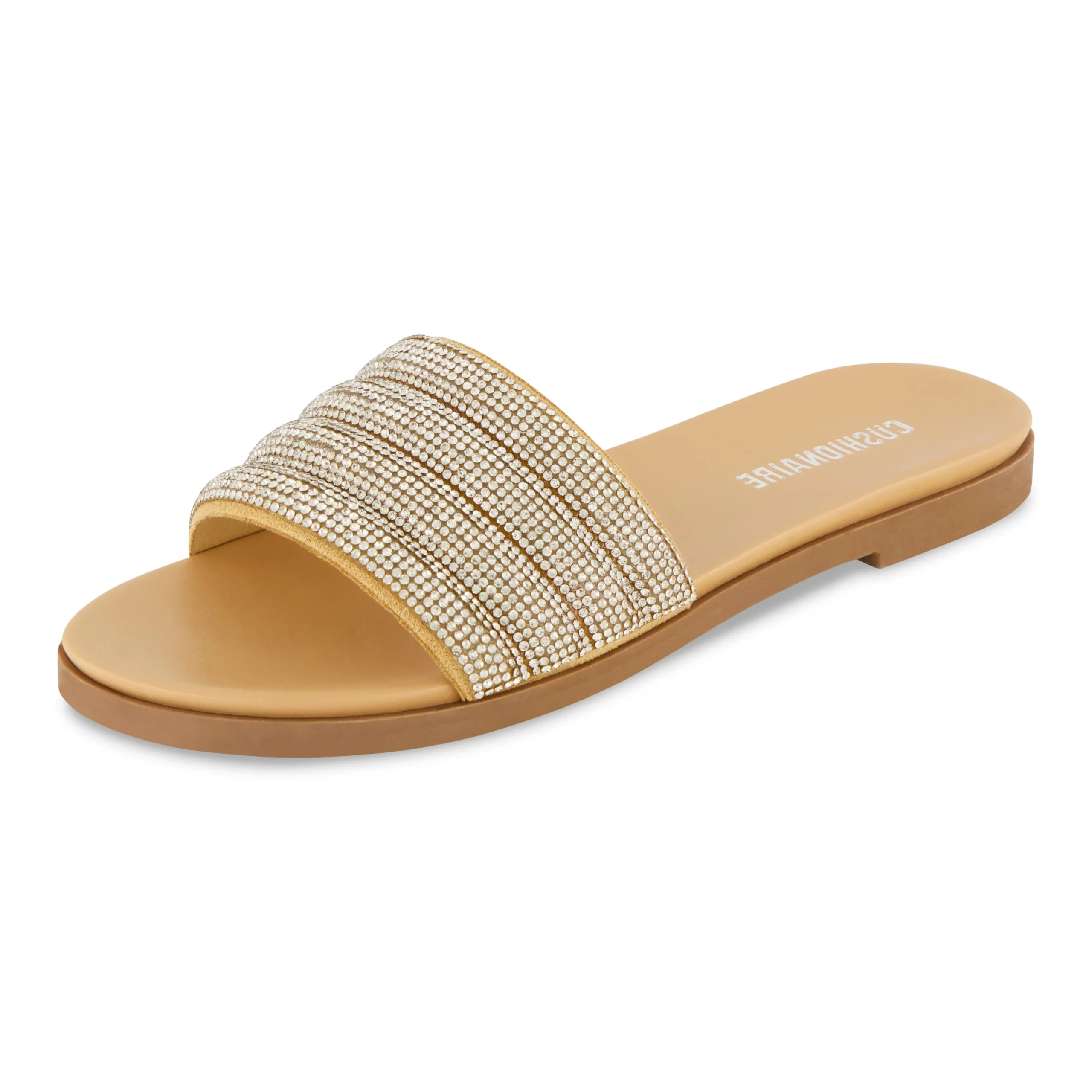 Flat Sandals | Slide Sandals>Cushionaire Millie Rhinestone Slide Sandal