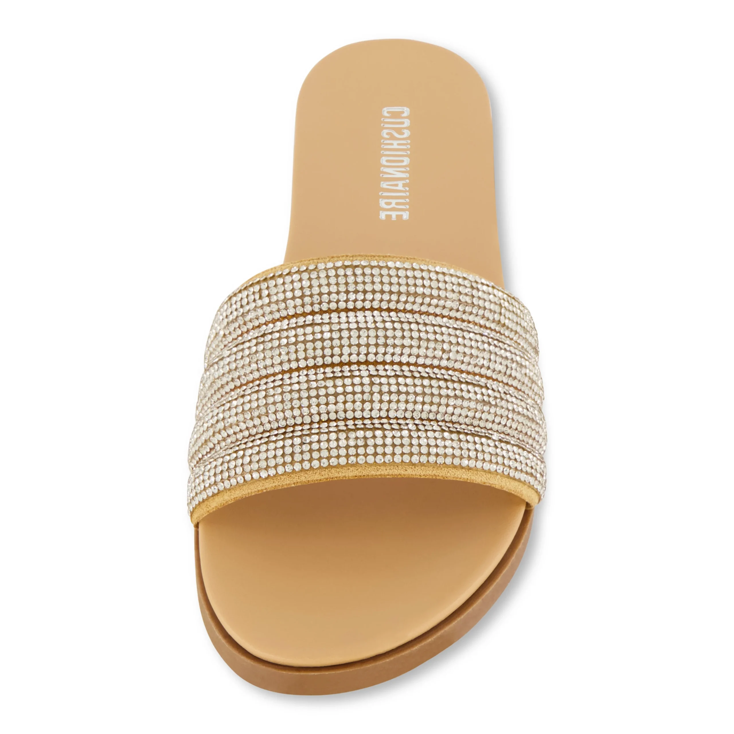 Flat Sandals | Slide Sandals>Cushionaire Millie Rhinestone Slide Sandal