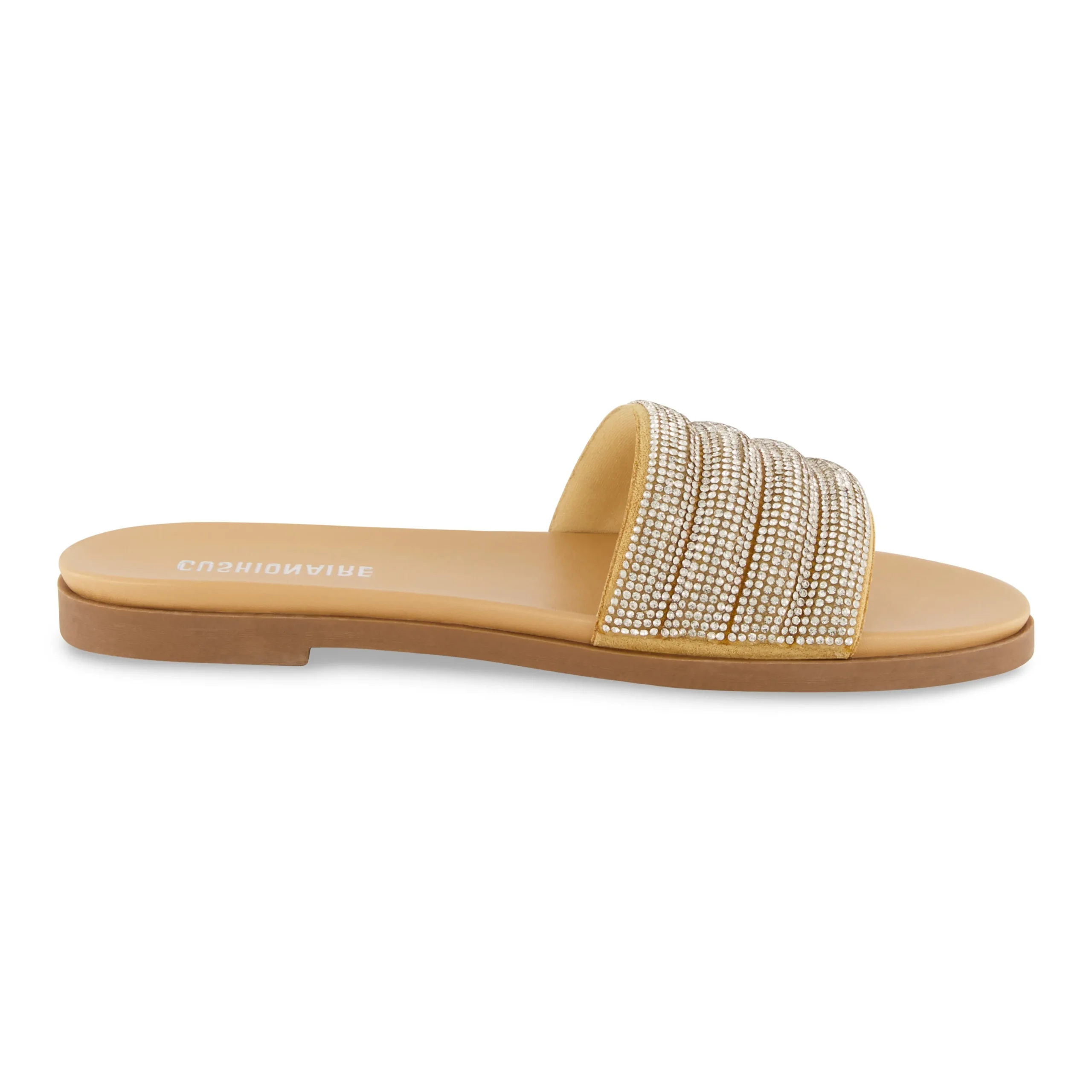 Flat Sandals | Slide Sandals>Cushionaire Millie Rhinestone Slide Sandal