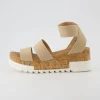 Platform Sandals>Cushionaire Naomi Stretch Cork Wedge Sandal