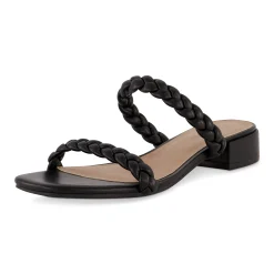 Flat Sandals | Dress Sandals>Cushionaire Neptune Braided Two Band Block Heel Sandal