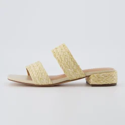 Dress Sandals | Dress Sandals>Cushionaire Niki Raffia Block Heel Sandals Natural