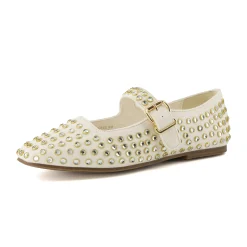 Mary Janes | Casuals>Cushionaire Princess Studded Mary Janes Beige