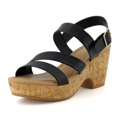 Platform Sandals | Dress Sandals>Cushionaire Russ Cork Heeled Sandal