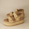 Footbed Sandals | Platform Sandals>Cushionaire Shore Raffia Platform Sandal NaturalRaffia