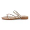 Slide Sandals | Flat Sandals>Cushionaire Varda Studded Strappy Sandal Silver
