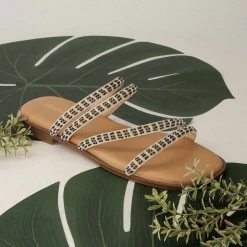 Flat Sandals>Cushionaire Vivid Beaded Flat Sandal Tan