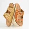 Slide Sandals | Footbed Sandals>Cushionaire Wyatt Whipstitch Footbed Sandal