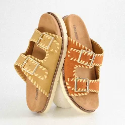 Slide Sandals | Footbed Sandals>Cushionaire Wyatt Whipstitch Footbed Sandal
