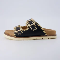 Slide Sandals | Footbed Sandals>Cushionaire Wyatt Whipstitch Footbed Sandal